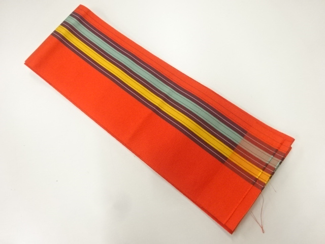 本場筑前博多縞模様織出し半幅帯